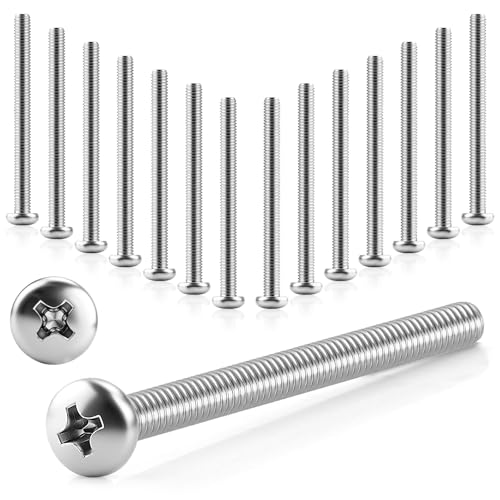 15pcs Bolts Screws M4x70mm Micro Machine Pan Cross Head Screws 304 Stainless Steel Fasteners Bolts Round Head Screw for Construction Engineering Mechanical Equipment and Daily Maintenance