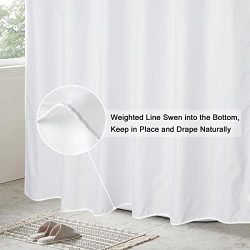 Extra Long Fabric Shower Curtain Liner 84 Inches Long Length, Light In Machine Washable Water-Repellent Solid White Shower Curtain Liner For Bathroom 72 X 84Inch #TOP3