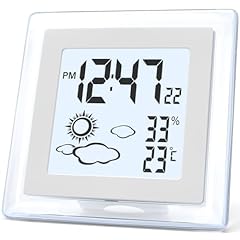 VOILEIPAGI Small Clock Digital Battery Operated Alarm Clock with Auto Backlight, Indoor Temperature