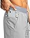 Men's Running Shorts with Zipper Pockets 5 Inch Lightweight Quick Dry Gym Athletic Workout Shorts for Men (Light Grey, L)
