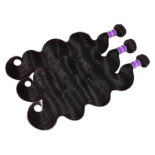 Body Wave Human Hair 3 Bundles (24 26 28) 100% Unprocessed Brazilian Virgin Human Hair Weave Body Weave Bundles Human Hair Extensions for Black Women Natural Color - Image 3