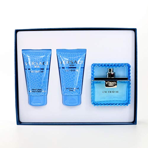 Versace Eau Fraiche Set 3 Pieces : 1.7 Eau De Toilette, 1.7 Body Shower Gel, 1.7 After Shave Balm