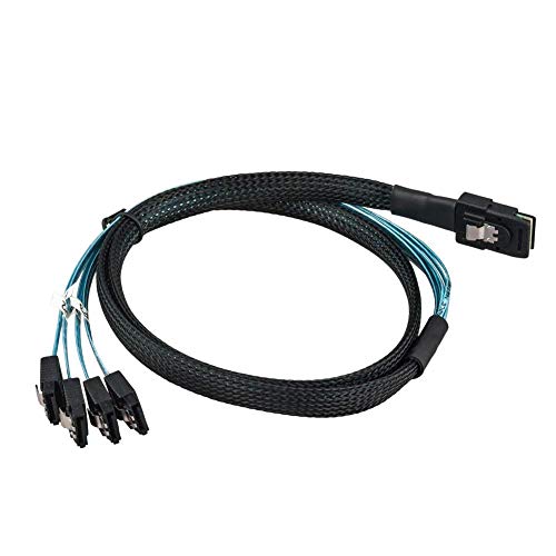 Cable mini SAS 36 pines 4i (SFF-8087) a (x4) SATA interno de 0,5 m Cover