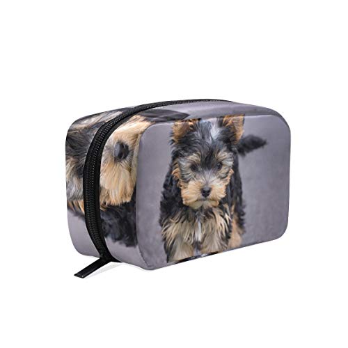 Hengpai - Trousse de toilette ou de voyage avec fermeture éclair - Motif chien Yorkshire Terrier Cover