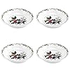 Portmeirion Holly and Ivy 8 Inch Pasta Bowls Set of 4 Holiday Earthenware for Christmas Feasts Ideal for Serving Soups Desserts Oven Microwave Freezer Dishwasher Safe Seasonal Tableware