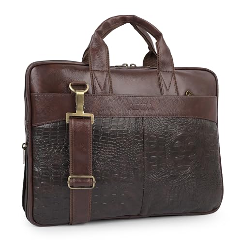 Image of ADISA Laptop Messenger Office Bag Briefcase for Work for Men (LB6056-BRO)