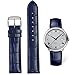 Produktbild FOUUA Uhrenarmbänder Band Echtes Leder Armband Alligator Geprägte Ersatzarmbänder Armband,Blau-silber,21mm
