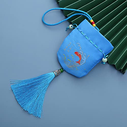 Bolsa de seda para joyas, set de 4 sachets chinos tradicionales miniatura 1
