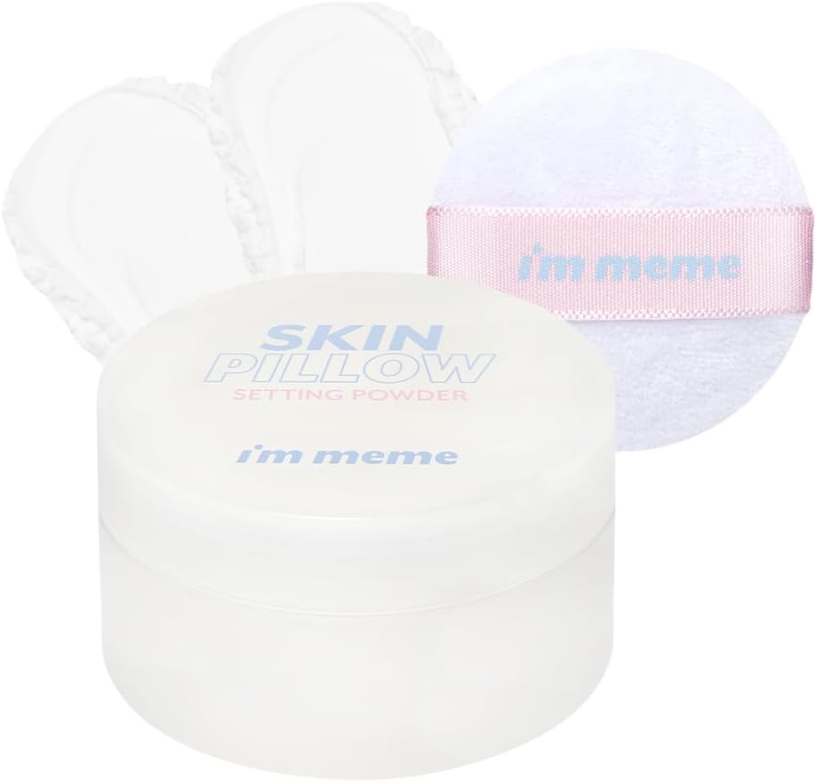 I'M MEME Setting Powder - Skin Pillow | Matte Finish, Skin-Smoothing Effects, Oil-controlling Setting Powder, K-beauty, Translucent, Oily Skin, Blurring, Sebum Absorbing