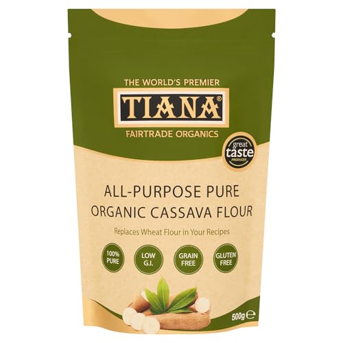 Cassava Flour 500g – 100% Pure Gluten-Free & Grain-Free Flour – 1:1 Wheat Flour Substitute for Baking & Cooking – Vegan, Paleo & Allergen-Free – Fairtrade – TIANA