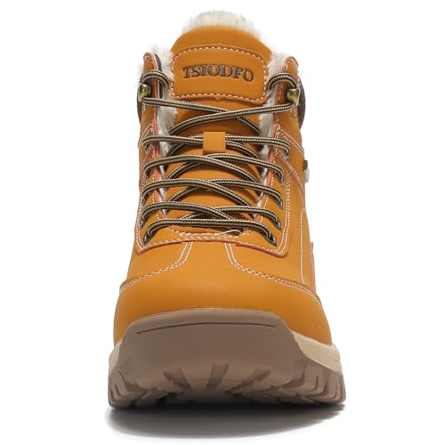 Image of TSIODFO Men Boots Winter Waterproof Outdoor Hiking Shoes Leather