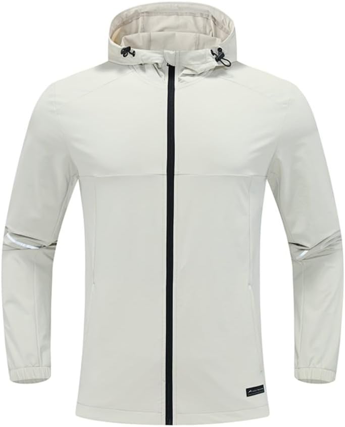 スポーツコート メンズ 春用 ライトジャケット フード付き 速乾・防風 ウインドブレーカー 軽量 マウンテンパーカー [並行輸入品]
