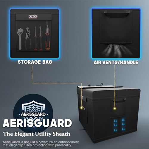 Rosefray Generatorabdeckung, 66 cm L x 50 cm B x 50 cm, 600D strapazierfähig, wasserdicht, kleine Außenausrüstung Abdeckung für Champion, Raubtier, Wen, Ryobi, Generac, Westinghouse, tragbarer