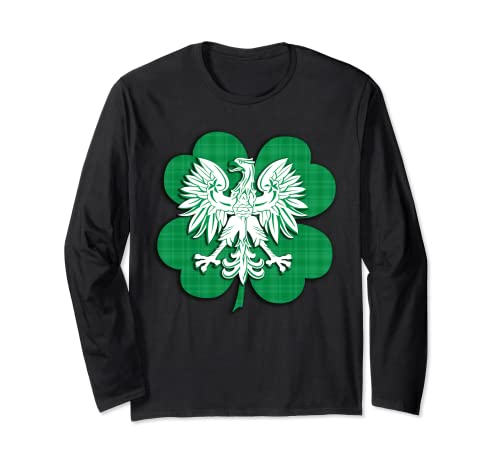 Patrimonio familiar polaco irlandés Shamrock San Patricio Día Polska Manga Larga