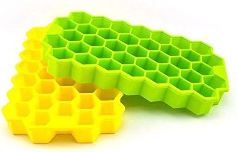 SHERYAGN 37 Cavity Multicolor Flexible Silicon Honeycomb Shape Ice Cube Mould Chocolate Cake Maker Kitchen Baking Tools- Mold with Cover