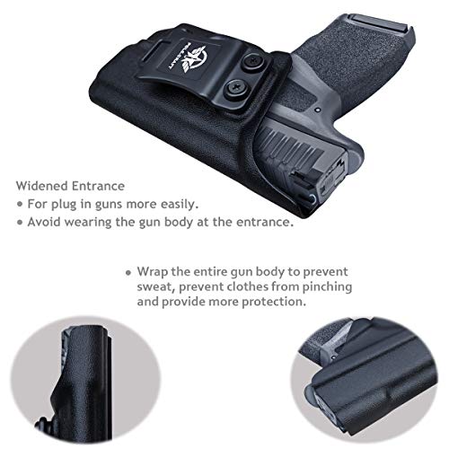 Springfield Hellcat Holster IWB Kydex Holster Custom Fit: Springfield Armory Hellcat - Inside Waistband Concealed Carry - Cover Mag-Button - Widened Entrance - No Wear, No Jitter