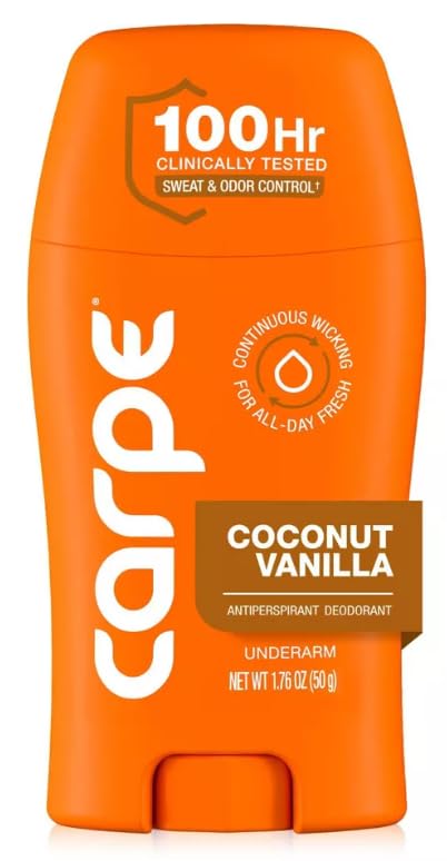 Carpe Women's 100HR Sweat & Odor Control Antiperspirant Deodorant - Coconut Vanilla - 1.76oz: Paraben-Free, Phthalate-Free, Vegan