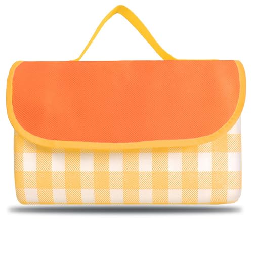 Luxiremi Picnic Blankets 150 x 200cm Waterproof Picnic Rug Foldable Outdoor Beach Blanket, Extra Large Picnic Mat Camping Blanket with Carrying Handle (Yellow)