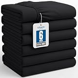 Utopia Bedding Twin Fitted Sheets - Bulk Pack of 6 Bottom Sheets - Soft Brushed Microfiber - Deep Pockets - Shrinkage & Fade Resistant - Easy Care (Black)