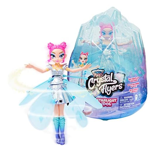 Hatchimals Pixies, Crystal Flyers Starlight Idol Magical Flying Pixie Toy Doll with Lights, Girls Gifts, Kids Toys for Girls Ages 6 and up
