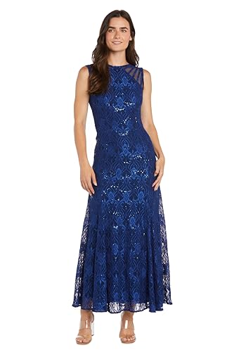Image of Sleeveless Sequin Lace Mermaid Gown W /Sheer Insets & Strappy Details
