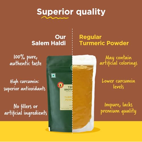 Image of TWO BROTHERS ORGANIC FARMS - Turmeric Powder (100 Gm) | Naturally Grown, Stonegrinded Haldi Powder | Good For Digestive & Skin Health | Ground Turmeric Powder