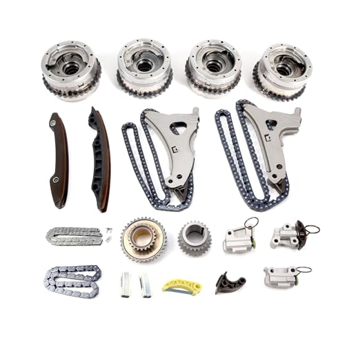 AUCERAMIC M276 Engine Timing Chain Kit w/Camshaft Adjusters Fit for Mercedes-Benz E300 E400 GLK350 CLS350 GL450 SL450 3.0L 3.5L V6 Replace# 2760503600 2760503700 2780500305 2760522116