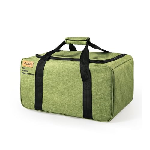 Hosoncovy Outdoor Camping Accessories Storage Bag Carrying Case Gas Stove Canister Pot Carry Bag Picnic Bag Cookware Utensils Organizer (Green)
