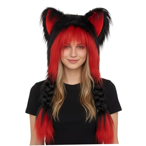 Chapeau moelleux style anime et bonnet oreilles de chat cosplay Therian