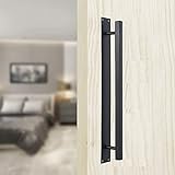 JaJairon Barn Door Handle, 12' Sliding Door Pull Handles, Door Pull Black, Pull and Flush Hardware Set, for Gate, Garage, Sheds..Industrial Grab Bar,Towel Bar,Stairs, Barn Door Pull Handle