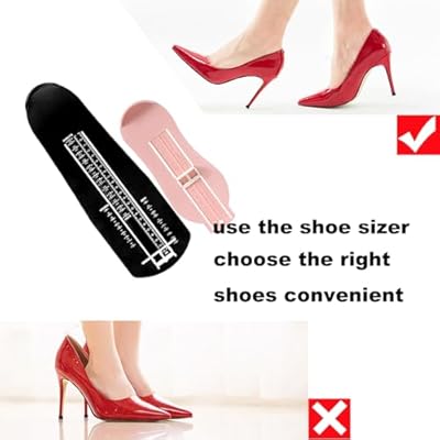 2 Pack Shoe Sizer Foot Measurement Device for Kids & Adults(black and pink)
