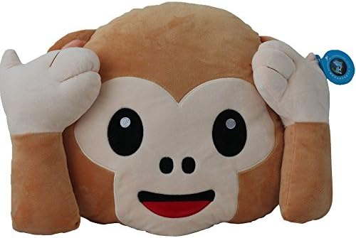 LIMAYA Kids Soft Plush Valentine's Day Gift Emoji Monkey Pillow