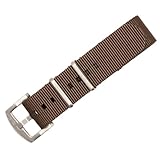 BluShark - Original Collection Military-Style Waterproof Watch Strap, Fits All Timepiece Brands, Durable Nylon Wristwatch Accessories with Stainless Steel Buckle, Burnt Umber, 20mm