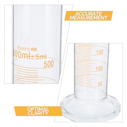 Cilindro graduado de vidrio de 500ml Cabilock con forma estrecha y alta transparencia 4
