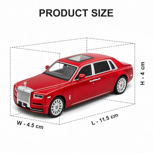 Image of Royals hub Rolls Royce Phantom 1:36 Scale Model Car Exclusive Alloy Metal Car Die-cast Scale Model Pullback Toy with Openable Doors & Light Music Best Gifts Toys Kids【Colors as Per Stock】