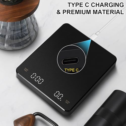 OBEST Mini Rechargeable Coffee Scale with Timer