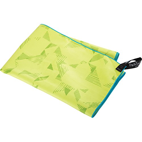 PACKTOWL Personal Quick Dry Microfiber Towel for Camping, Yoga, and Sports, Abstract Lime, Beach - 36 x 59 Inch