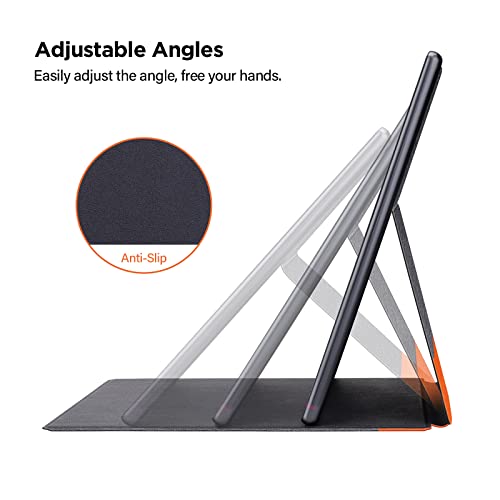 Ayotu Folding Case For Onyx Boox Note Air 10.3'' Paper Tablet, Auto Sleep/Wake, Durable Fabric Folio Cover With Foldable Stand, Orange & Grey (Only Fit Boox Note Air 10.3 Inch Epaper) #TOP3