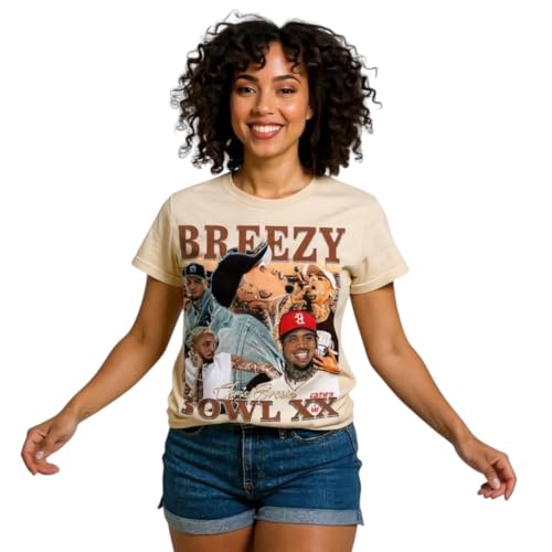 The Candy Collections Breezy Bowl XX Collage Concert Outfit Merch Retro Shirt tee Fan Unisex BFF Chris Tour (US Alpha Medium Regular Regular Tan)