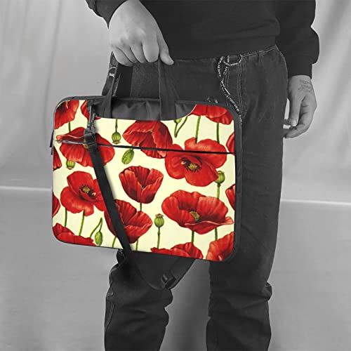 Sac ordinateur 13 pouces étanche rouge noir motif coquelicot chic