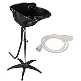 Lavacabezas basculante de pie – Soporte para cuello – Manguera de desagüe