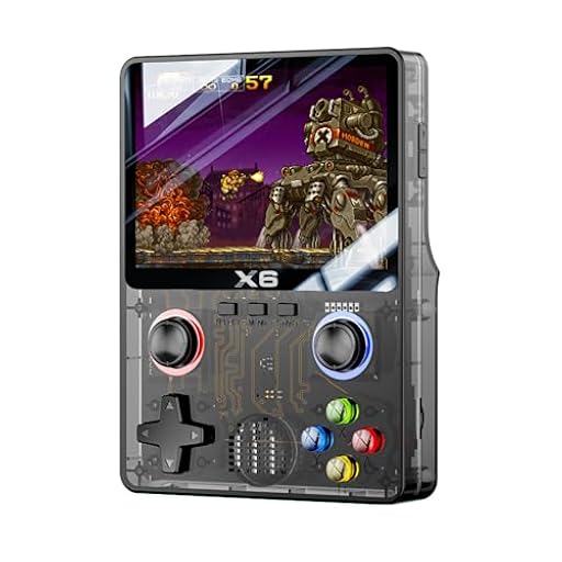 EleBikk Consolas Retro, X6 Retro Game Console, Soporta 11 Tipos de Emuladores, Incluyendo más de 10.000 Tipos de Juegos, Diseño de Doble Joystick 3D, Pantalla a Color Totalmente Laminada IPS HD de 3,5 | Ya disponible en tu tienda friki favorita! En mundofriki.es!