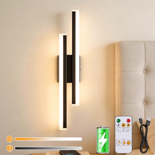 Apliques de pared recargables para iluminar sin cables ni taladros juego de 2 luces acrílico 2