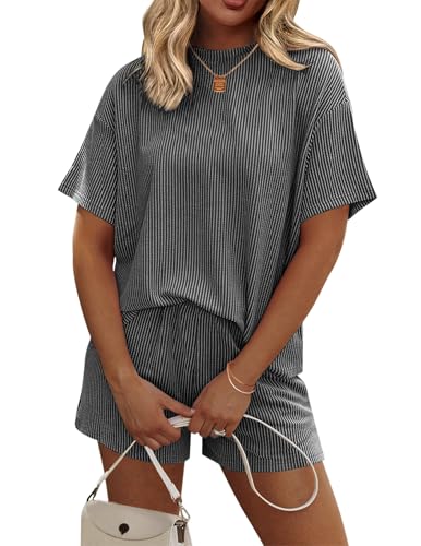 Image of Ekouaer 2 Piece Sets for Women Matching Lounge Sets Summer Outfits