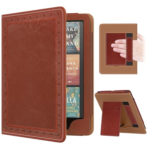 Image of MoKo Case for 7 inch /6.8 inch Kindle Paperwhite(12th /11th Gen-2024 /2021) and Kindle Colorsoft Signature Edition, Slim PU Shell Cover Case with Auto-Wake /Sleep for Kindle Paperwhite 2024, Vintage Twill