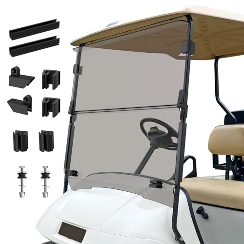 FIXHAWK EZGO Golf Cart Windshield for EZGO TXT/ DCS / PDS 1995-2013 Gas and Electric Golf Cart Foldable PC UV Resistant Tinted EZGO Windshield ( 37.99 W X 33.74 H )