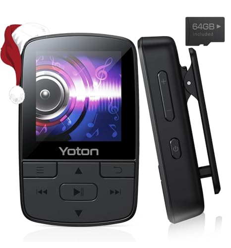 YOTON Lecteur MP3 64 Go avec Bluetooth 5.2 et Clip Sport
