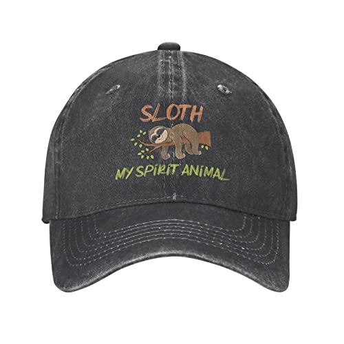 Gorra beisbolera negra con diseño de perezoso para mujer miniatura 1