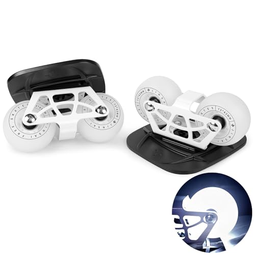 Freeskates with Metallic Surface White Flashing Wheels Dual Axle Distance Support Suitable for Both Adults and Childrens Roller Skating and Inline Skating ShoesDrift Board