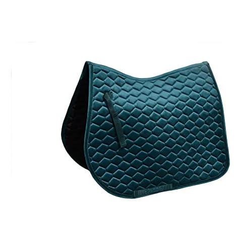 Rhinegold Velvet Hexagon Saddle Pad in Peacock Green Cover